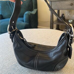 Coach Black Leather Shoulder Bag